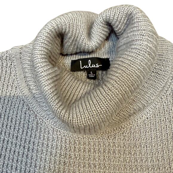 Lulu's Purple Oversized Chunky Knit Turtleneck Sweater - Picture 3 of 9